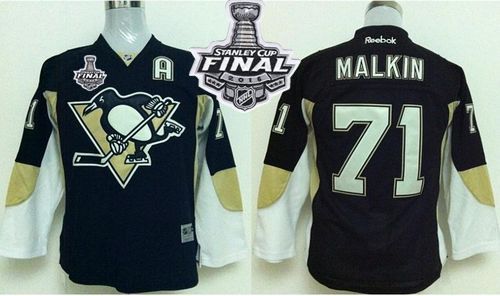 Penguins #71 Evgeni Malkin Black 2016 Stanley Cup Final Patch Stitched Youth NHL Jersey Penguins #71 Evgeni Malkin Black 2016 Stanley Cup Final Patch Stitched Youth NHL Jersey
