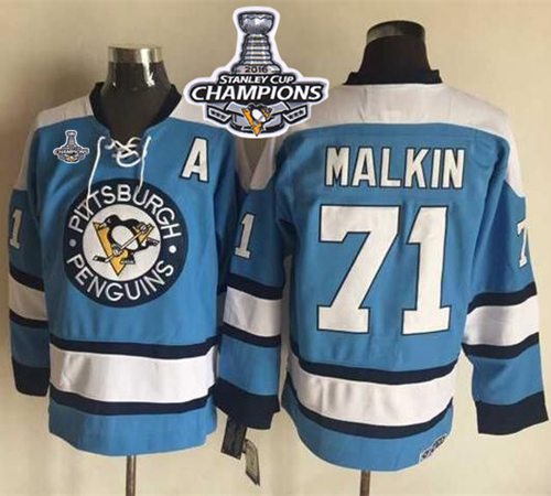 Penguins #71 Evgeni Malkin Blue Alternate CCM Throwback 2016 Stanley Cup Champions Stitched NHL Jersey Penguins #71 Evgeni Malkin Blue Alternate CCM Throwback 2016 Stanley Cup Champions Stitched NHL Jersey
