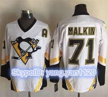 Penguins #71 Evgeni Malkin White CCM Throwback Stitched NHL Jersey Penguins #71 Evgeni Malkin White CCM Throwback Stitched NHL Jersey