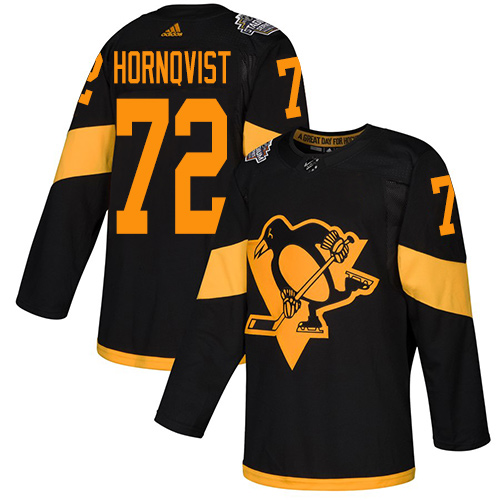 Penguins #72 Patric Hornqvist Black Authentic 2019 Stadium Series Stitched Youth Hockey Jersey