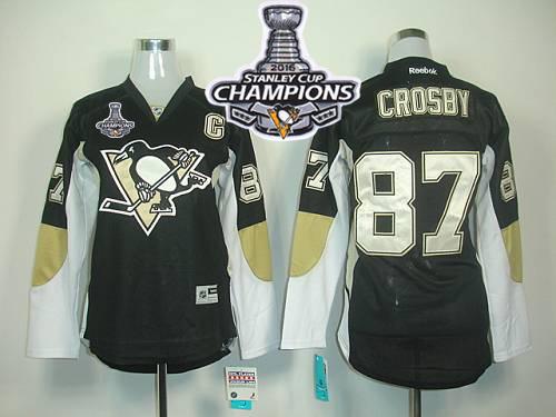 Penguins #87 Sidney Crosby Black 2016 Stanley Cup Champions Women's Home Stitched NHL Jersey Penguins #87 Sidney Crosby Black 2016 Stanley Cup Champions Women's Home Stitched NHL Jersey