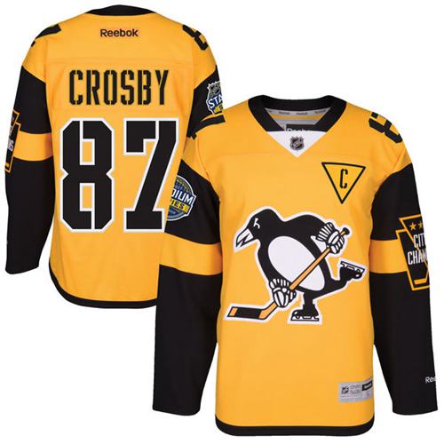 Google jerseys Penguins #87 Sidney Crosby Gold 2017 Stadium Series Stitched NHL Jersey