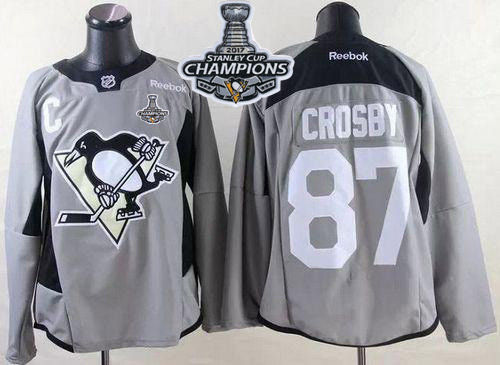Penguins #87 Sidney Crosby Grey Practice 2017 Stanley Cup Finals Champions Stitched NHL Jersey Penguins #87 Sidney Crosby Grey Practice 2017 Stanley Cup Finals Champions Stitched NHL Jersey