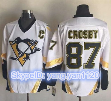 Penguins #87 Sidney Crosby White CCM Throwback Stitched NHL Jersey Penguins #87 Sidney Crosby White CCM Throwback Stitched NHL Jersey