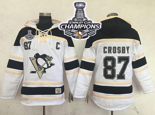 Penguins #87 Sidney Crosby White Sawyer Hooded Sweatshirt 2016 Stanley Cup Champions Stitched NHL Jersey Penguins #87 Sidney Crosby White Sawyer Hooded Sweatshirt 2016 Stanley Cup Champions Stitched NHL Jersey
