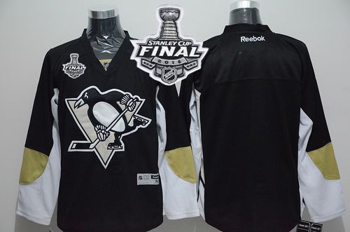 Penguins Blank Black 2016 Stanley Cup Final Patch Stitched NHL Jersey
