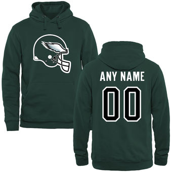 Philadelphia Eagles Green Custom Name & Number Helmet Pullover Hoodie Philadelphia Eagles Green Custom Name & Number Helmet Pullover Hoodie