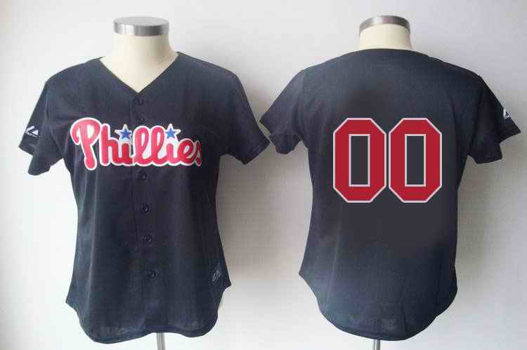 Philadelphia Phillies Blank Black Women Custom Jerseys Philadelphia Phillies Blank Black Women Custom Jerseys