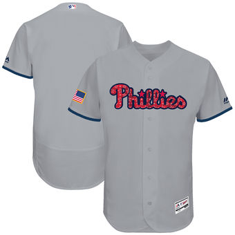 Philadelphia Phillies Majestic 2017 Stars & Stripes Authentic Collection FlexBase Team Jersey - Gray Philadelphia Phillies Majestic 2017 Stars & Stripes Authentic Collection FlexBase Team Jersey - Gray