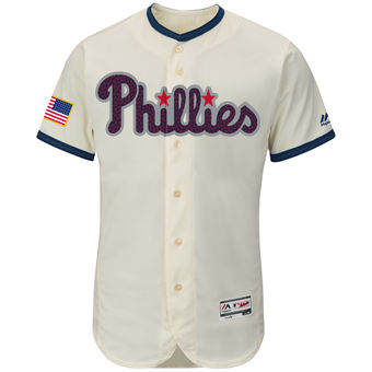 Philadelphia Phillies Majestic Fashion Stars & Stripes FlexBase Jersey - White Philadelphia Phillies Majestic Fashion Stars & Stripes FlexBase Jersey - White