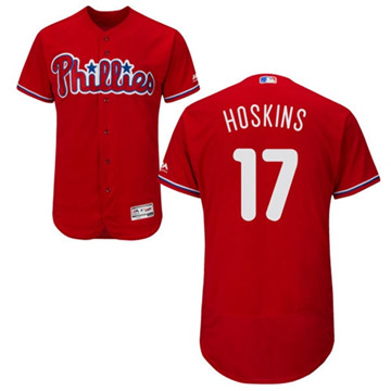 Phillies #17 Rhys Hoskins Red Flexbase Authentic Collection Stitched MLB Jersey
