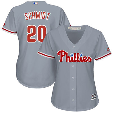 Phillies #20 Mike Schmidt Grey Road Women's Stitched MLB Jersey