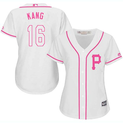 Pirates #16 Jung-ho Kang White Pink Fashion Women's Stitched MLB Jersey
