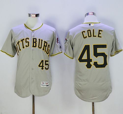 Pirates #45 Gerrit Cole Grey Flexbase Authentic Collection Stitched MLB Jersey Pirates #45 Gerrit Cole Grey Flexbase Authentic Collection Stitched MLB Jersey