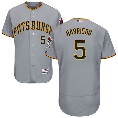 Pirates #5 Josh Harrison Grey Flexbase Authentic Collection Stitched MLB Jersey Pirates #5 Josh Harrison Grey Flexbase Authentic Collection Stitched MLB Jersey