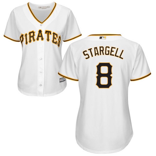 Pirates #8 Willie Stargell White Home Women's Stitched MLB Jersey Pirates #8 Willie Stargell White Home Women's Stitched MLB Jersey