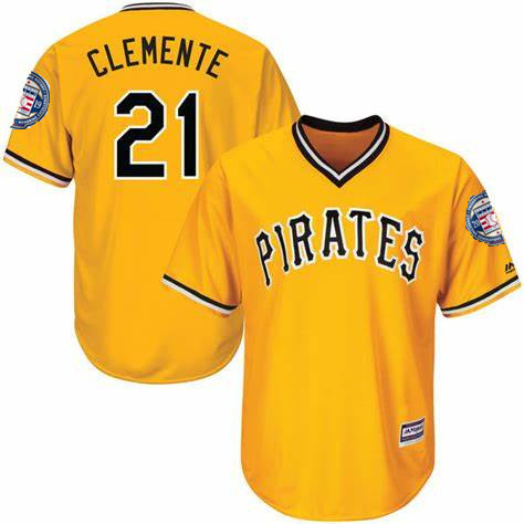 Pirates 21 Roberto Clemente Yellow 2019 Hall Of Fame Induction Patch Throwback Jersey Pirates 21 Roberto Clemente Yellow 2019 Hall Of Fame Induction Patch Throwback Jersey