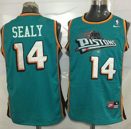 Pistons #14 Malik Sealy Green Nike Throwback Stitched NBA Jersey Pistons #14 Malik Sealy Green Nike Throwback Stitched NBA Jersey