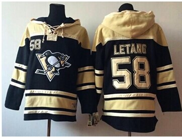 Pittsburgh Penguins #58 Kris Letang Black Sawyer Hooded Sweatshirt Stitched NHL Jersey Pittsburgh Penguins #58 Kris Letang Black Sawyer Hooded Sweatshirt Stitched NHL Jersey
