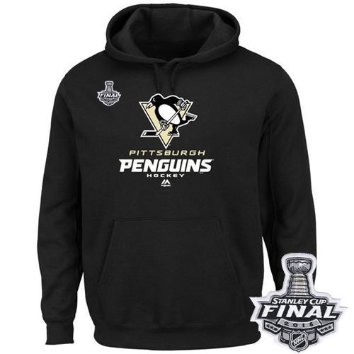 Pittsburgh Penguins Majestic Critical Victory VIII 2016 Stanley Cup Final Patch Pullover Hoodie Black