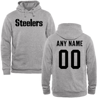 Pittsburgh Steelers Steel Custom Name & Number Wordmark Pullover Hoodie