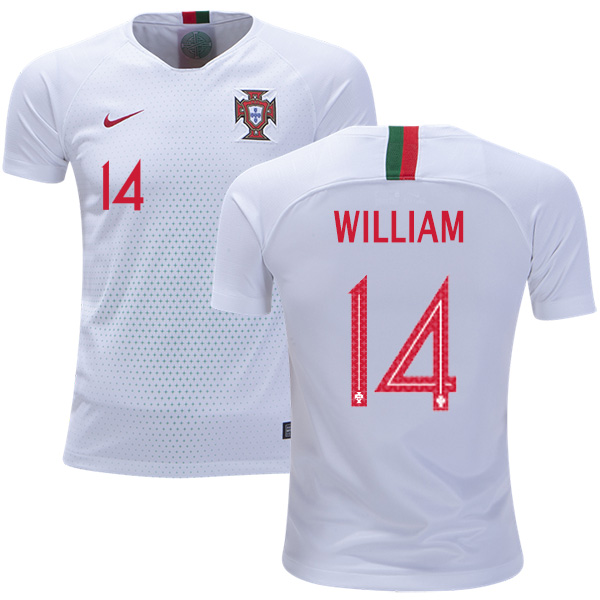 Portugal #14 William Away Kid Soccer Country Jersey Portugal #14 William Away Kid Soccer Country Jersey