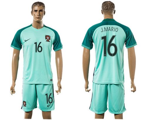 Portugal #16 J Mario Away Soccer Country Jersey Portugal #16 J Mario Away Soccer Country Jersey