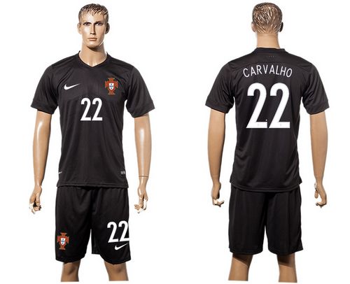 Portugal #22 Carvalho SEC Away Soccer Country Jersey Portugal #22 Carvalho SEC Away Soccer Country Jersey
