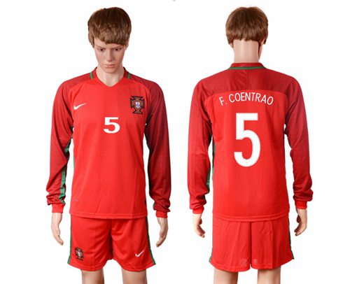 Portugal #5 F.Coentrao Home Long Sleeves Soccer Country Jersey Portugal #5 F.Coentrao Home Long Sleeves Soccer Country Jersey