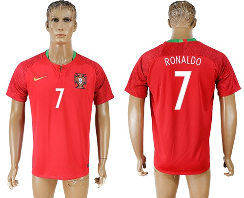 Portugal #7 Ronaldo Home Soccer Country Jersey Portugal #7 Ronaldo Home Soccer Country Jersey