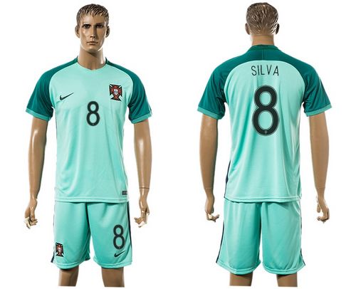Portugal #8 Silva Away Soccer Country Jersey Portugal #8 Silva Away Soccer Country Jersey