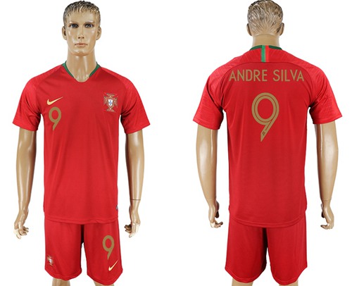 Portugal #9 Andre Silva Home Soccer Country Jersey Portugal #9 Andre Silva Home Soccer Country Jersey