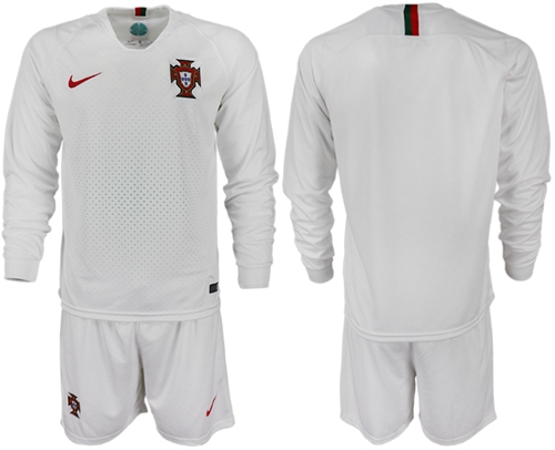 Portugal Blank Away Long Sleeves Soccer Country Jersey Portugal Blank Away Long Sleeves Soccer Country Jersey