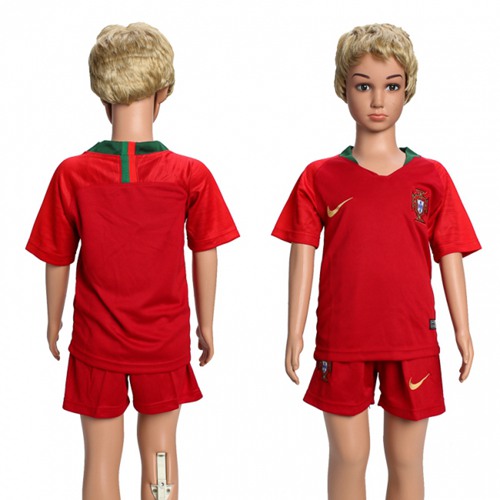 Portugal Blank Home Kid Soccer Country Jersey