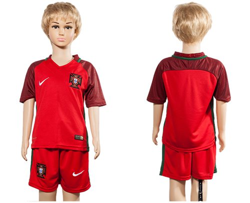 Portugal Blank Home Kid Soccer Country Jersey Portugal Blank Home Kid Soccer Country Jersey
