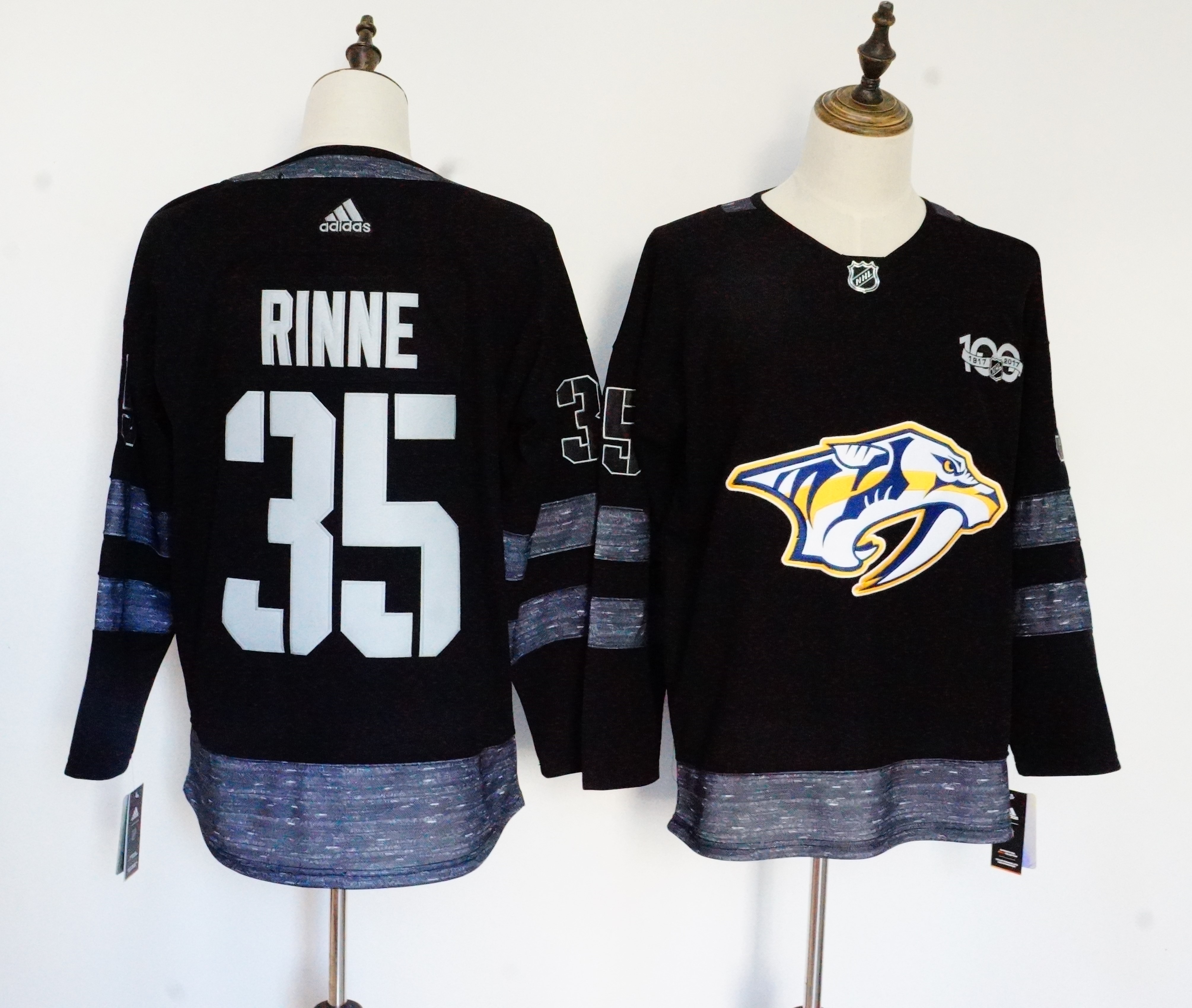 Predators #35 Pekka Rinne Black 1917-2017 100th Anniversary Adidas Jersey Predators #35 Pekka Rinne Black 1917-2017 100th Anniversary Adidas Jersey