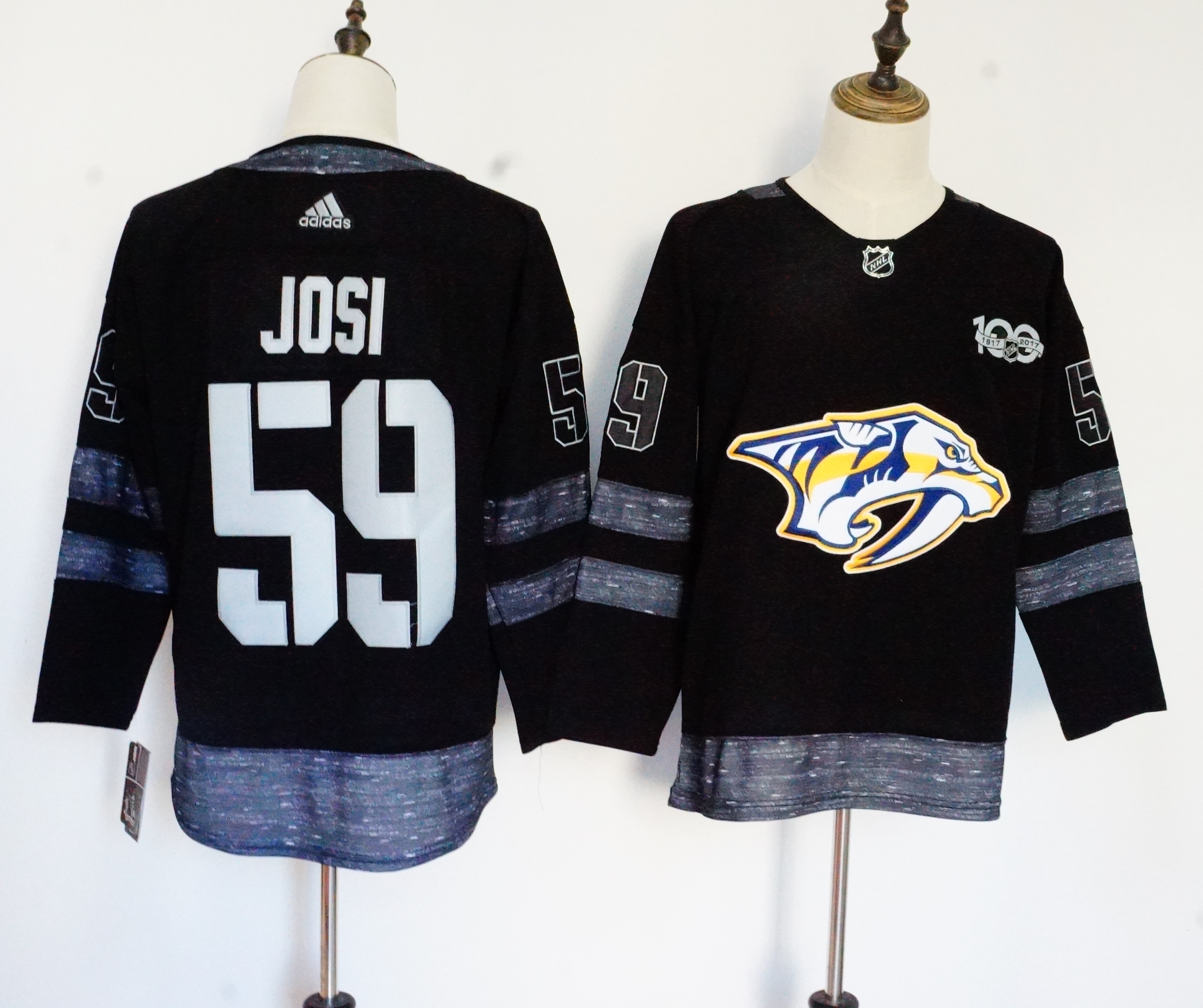 Predators #59 Roman Josi Black 1917-2017 100th Anniversary Adidas Jersey Predators #59 Roman Josi Black 1917-2017 100th Anniversary Adidas Jersey