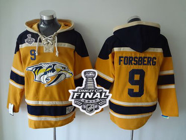Predators #9 Filip Forsberg Yellow Sawyer Hooded Sweatshirt 2017 Stanley Cup Final Patch Stitched NHL Jersey Predators #9 Filip Forsberg Yellow Sawyer Hooded Sweatshirt 2017 Stanley Cup Final Patch Stitched NHL Jersey