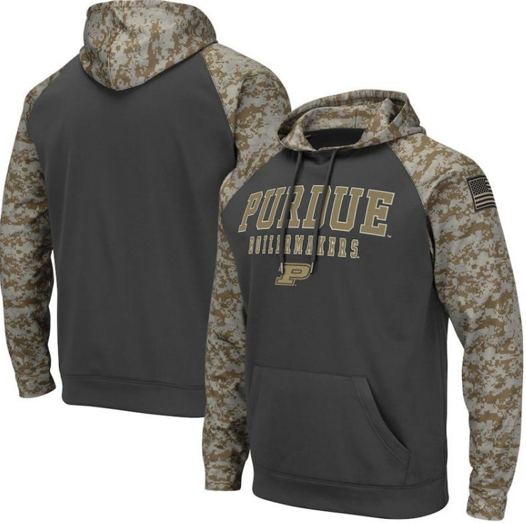 Purdue Boilermakers Gray Camo Men's Pullover Hoodie