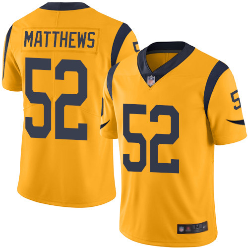 Rams #52 Clay Matthews Gold Youth Stitched Football Limited Rush Jersey Rams #52 Clay Matthews Gold Youth Stitched Football Limited Rush Jersey