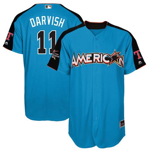 Rangers #11 Yu Darvish Blue 2017 All-Star American League Stitched Youth MLB Jersey