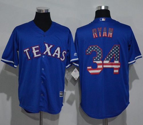 Rangers #34 Nolan Ryan Blue USA Flag Fashion Stitched MLB Jersey Rangers #34 Nolan Ryan Blue USA Flag Fashion Stitched MLB Jersey
