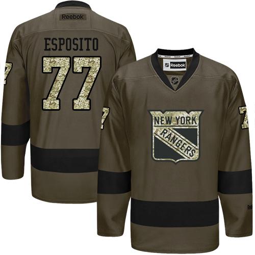 Rangers #77 Phil Esposito Green Salute to Service Stitched NHL Jersey Rangers #77 Phil Esposito Green Salute to Service Stitched NHL Jersey