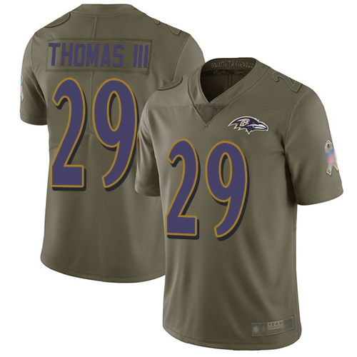 Ravens #29 Earl Thomas III Olive Youth Stitched Football Limited 2017 Salute to Service Jersey Ravens #29 Earl Thomas III Olive Youth Stitched Football Limited 2017 Salute to Service Jersey