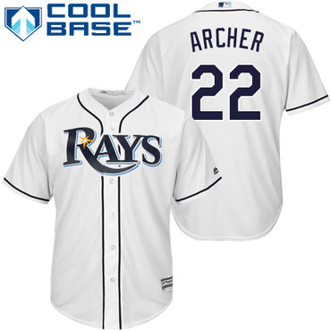 Rays #22 Chris Archer White Cool Base Stitched Youth MLB Jersey Rays #22 Chris Archer White Cool Base Stitched Youth MLB Jersey