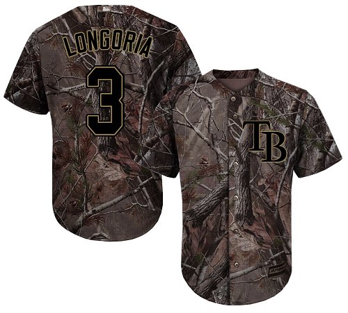 Rays #3 Evan Longoria Camo Realtree Collection Cool Base Stitched Baseball Jersey