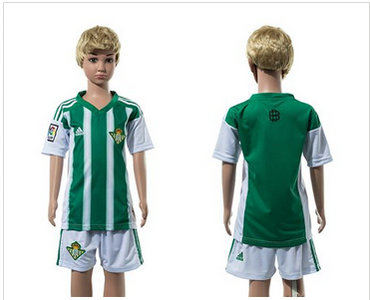 Real Betis Blank Home Kid Soccer Club Jersey