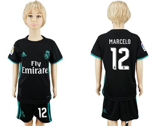 Real Madrid #12 Marcelo Away Kid Soccer Club Jersey Real Madrid #12 Marcelo Away Kid Soccer Club Jersey