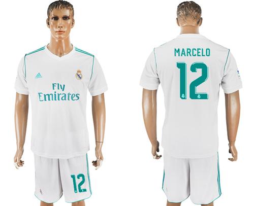 Real Madrid #12 Marcelo White Home Soccer Club Jersey Real Madrid #12 Marcelo White Home Soccer Club Jersey
