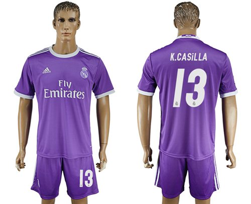 Real Madrid #13 K.Casilla Away Soccer Club Jersey Real Madrid #13 K.Casilla Away Soccer Club Jersey